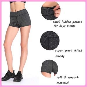 NWT gray flex hidden pocket yoga shorts Size S